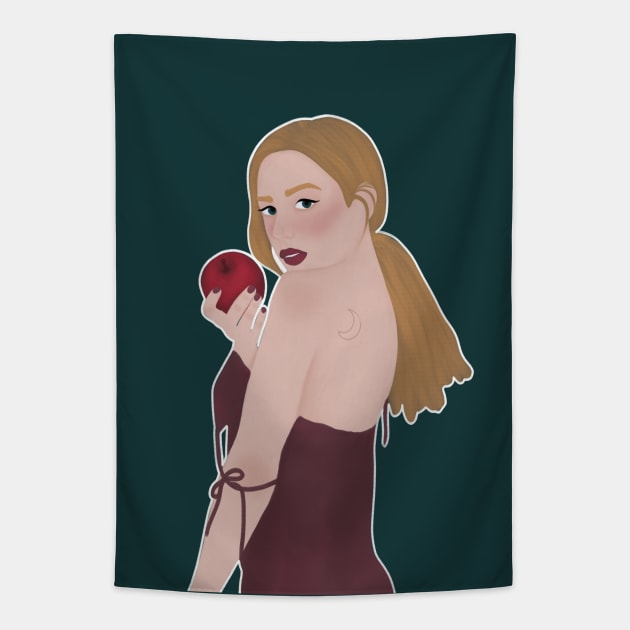 Girl with apple Tapestry by Magic Inside