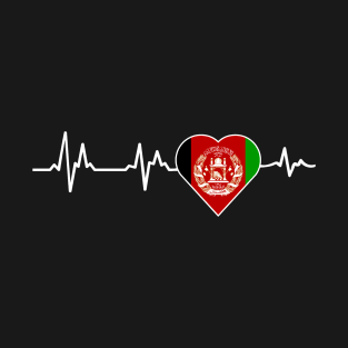 Free Afghanistan - Afghanistan Flag Heartbeat T-Shirt