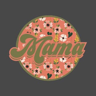 Floral Mama Retro Boho Design T-Shirt