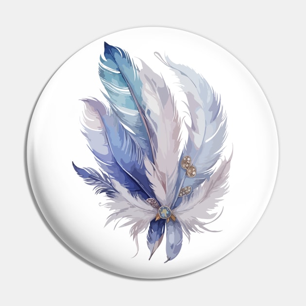 Bird Feathers Pin by CatCoconut-Art