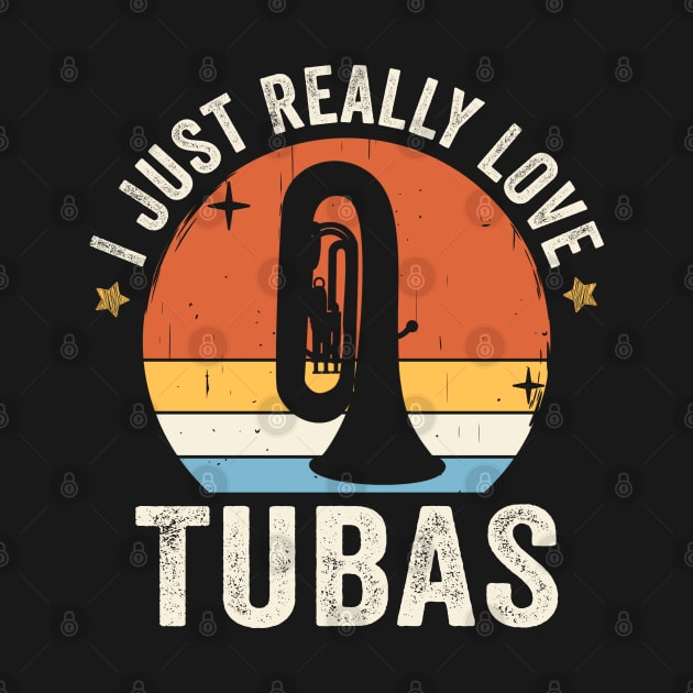 I Just Really Love Tubas 80s Retro Vintage Sunset Gift Idea by Lyume