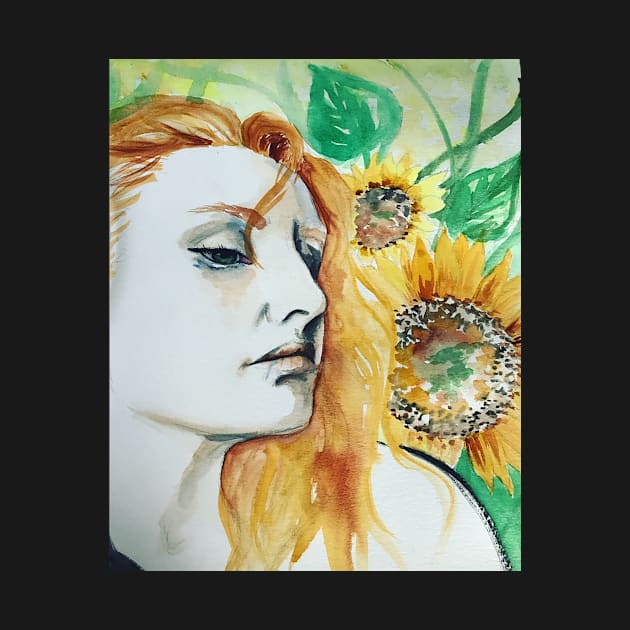 Melancholy Sunflower Girl by Soderblom22