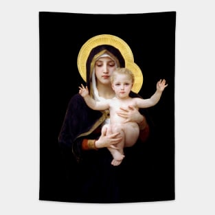 Madonna of the Lillies (Bouguereau) Transparent Background Design Tapestry