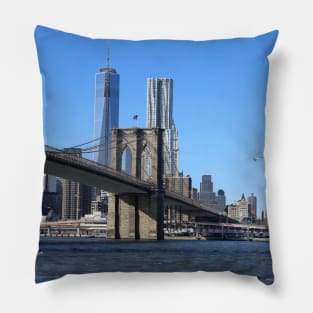 Brooklyn Bridge with Manhattan Skyline Pillow