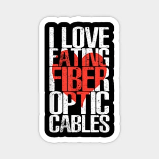 Eating Fiber Cables Tech Humor Geeky Magnet