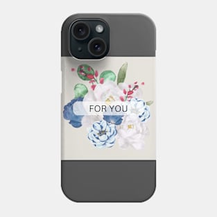 Watercolor flowers and leaves Phone Case