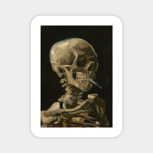 Head of a Skeleton with a Burning Cigarette by Vincent Van Gogh - High Definition Van Gogh Painting Magnet