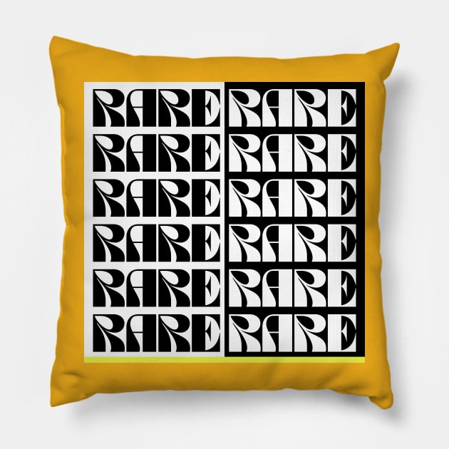 Rare - Black and White Pillow by Pop Cult Store