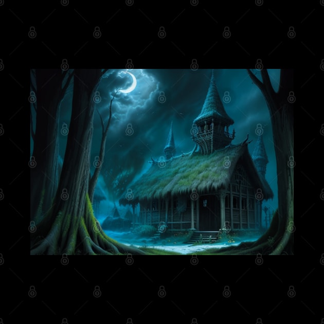 Moon Over a Witch's Cottage by CursedContent