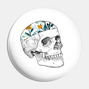 Flower Skull Pin