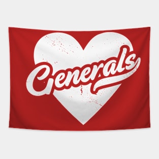 Vintage Generals School Spirit // High School Football Mascot // Go Generals Tapestry