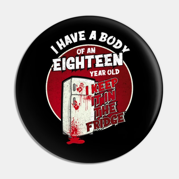 Halloween body in the fridge Pin by BOEC Gear