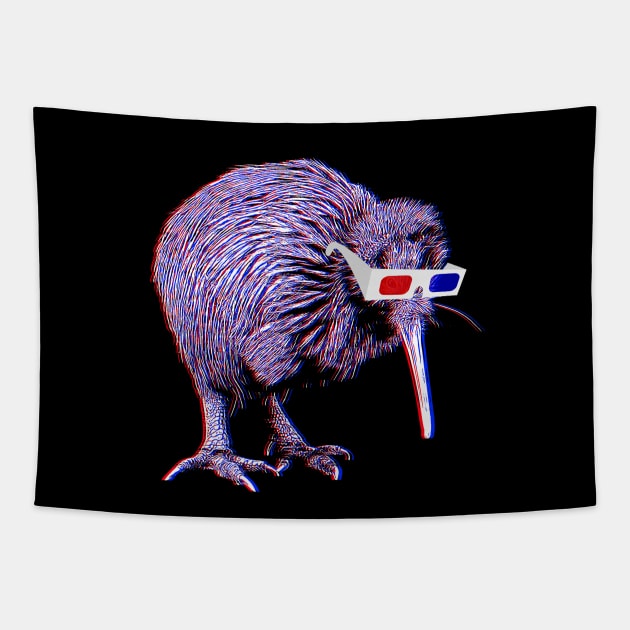 Kiwi Bird Anaglyph Tapestry by RaymundoSouza