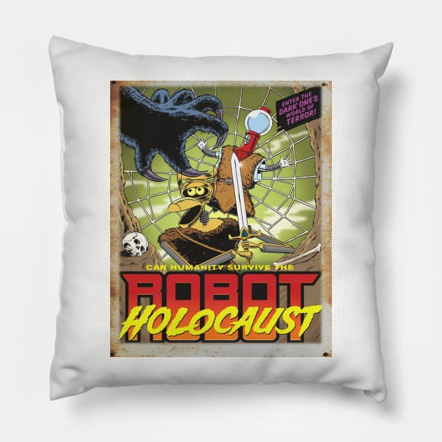 Mystery Science Rusty Barn Sign 3000 - Robot-Holocaust Pillow by Starbase79