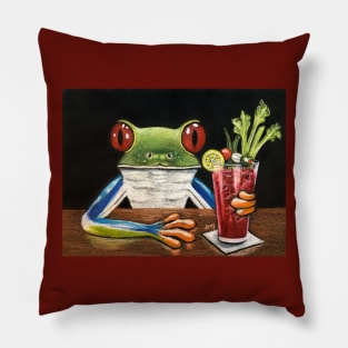 "Bloody Mary Frog" - Frogs After Five collection Pillow