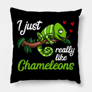 I Just Really Like Chameleons Cute Lizard Pillow