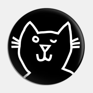 Cat Wink Minimalist Design Pin