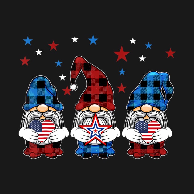Three Gnomes Holding Leopard Heart Flag 4th Of July by crowominousnigerian 