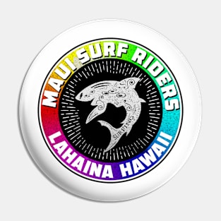 Surfing Maui Surf Riders Lahaina Hawaii Shark Shaka Surfer Pin