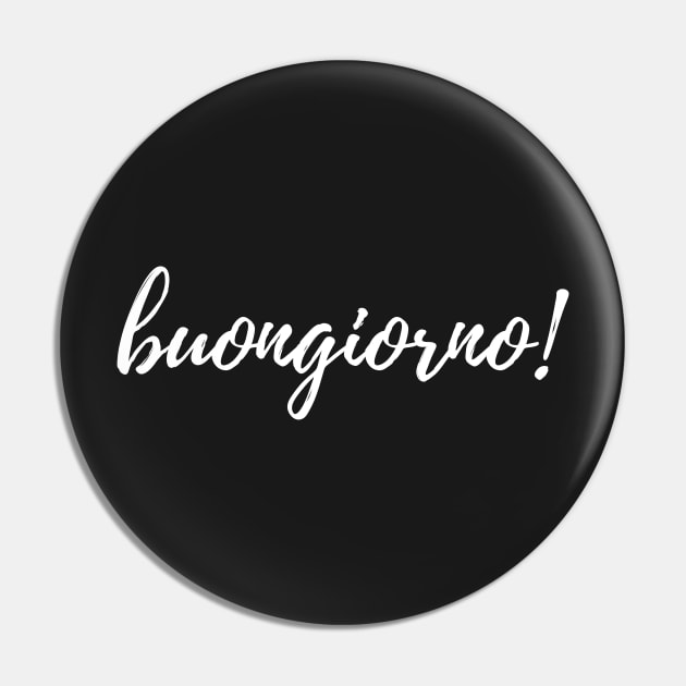 Buongiorno! Simple Minimalistic Design in Black and White Pin by EndlessDoodles