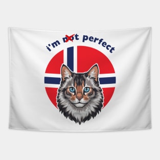 i'm not perfect - norwegian forest cat Tapestry