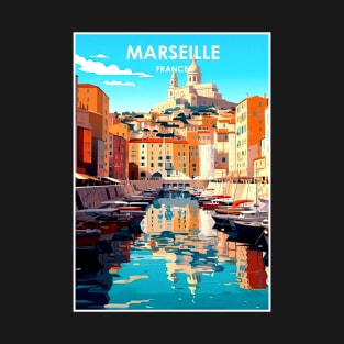 Marseille France Vintage Travel and Tourism Advertising Print T-Shirt