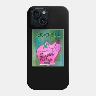 Pink Elephant Neon Sign in Seattle - Welshdesigns Phone Case