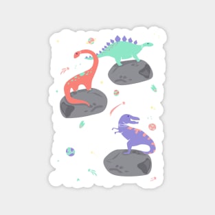 Dinosaurs Floating on an Asteroid in Purple Magnet