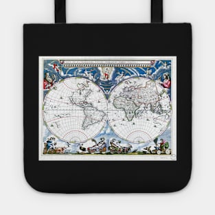 World map wall art 1690 dorm decor mappemonde Art Print Tote