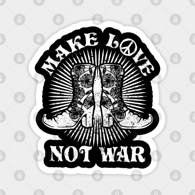 Make Love Not War Peace Vintage Pray For Israel Magnet by PunnyPoyoShop