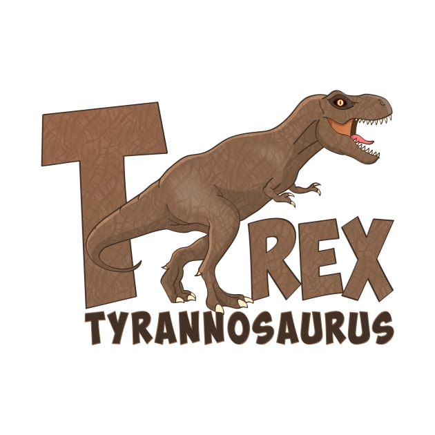 Illustration of a dangerous Tyrannosaurus Rex (or Trex) by Stefs-Red-Shop