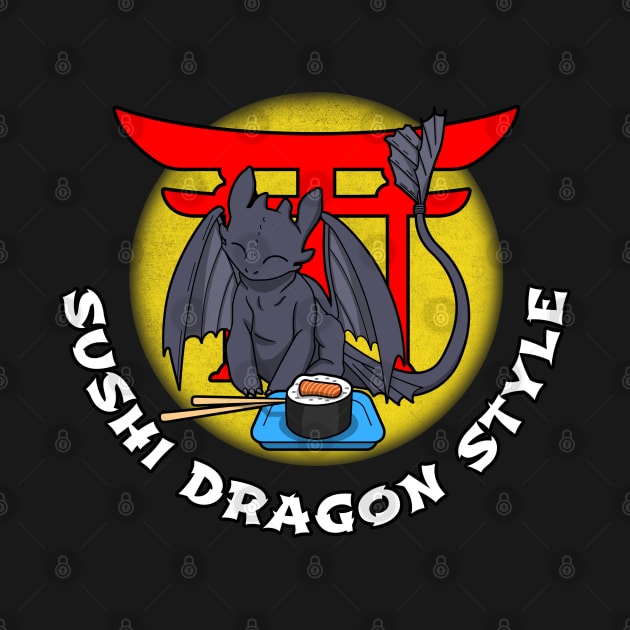 Sushi Lover Cute Dragon Japanese Style Meme by BoggsNicolas