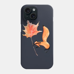 Flying fox with a maple leaf as a paraglider Phone Case