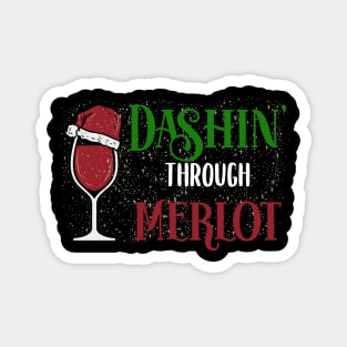 Dashing through Merlot | Xmas Christmas Wine Magnet