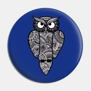 Owl (dark blue background) Pin