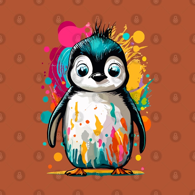 Baby Penguin Colourful - Cute Penguin by BigWildKiwi