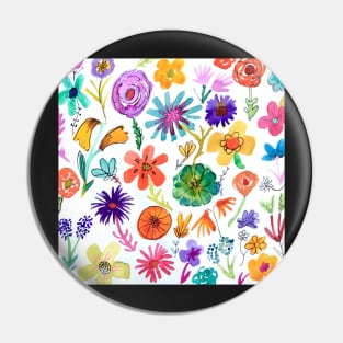 Rainbow florals Pin