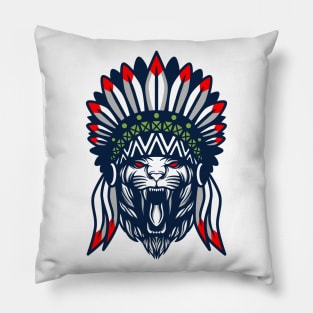 Tiger native american Pillow