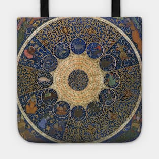 Vintage Rulers Horoscope, Antique Islamic Zodiac Wheel Tote