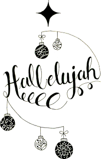 Hand Written Holiday Themed "Hallelujah" Magnet