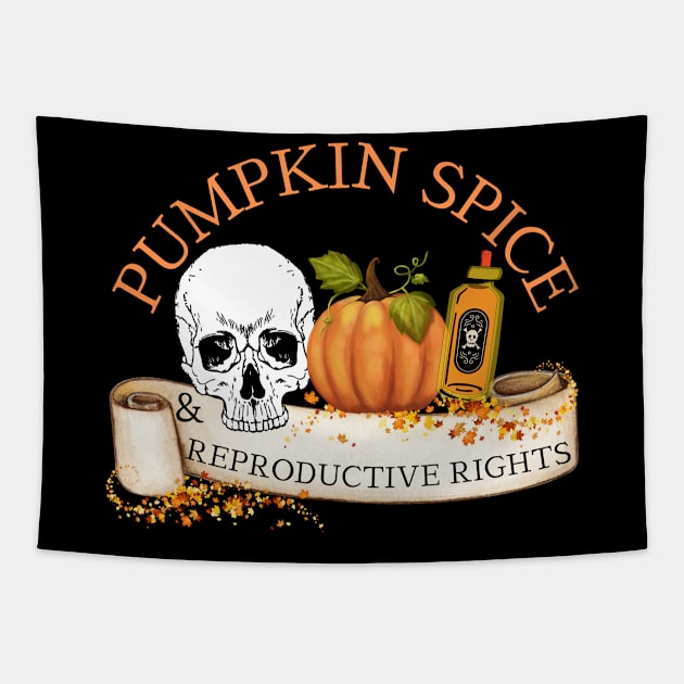 Pumpkin Spice and Reproductive Rights Feminist Witch Tapestry by MalibuSun