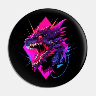 Synthwave Dragon Pin