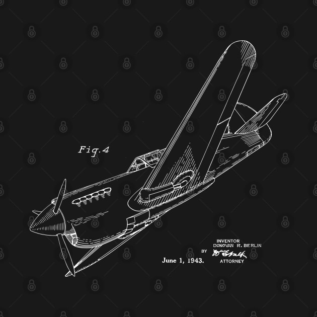 Airplane Design 1943 Patent Print by MadebyDesign