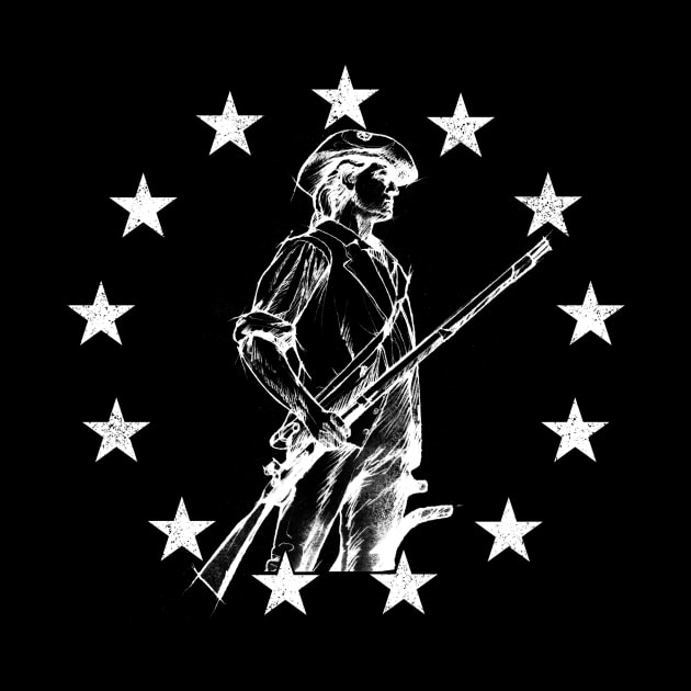 Concord Minuteman Drawing, White by cartogram