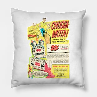 Chugga Mota Graphic Advertising Vintage Retro Pillow