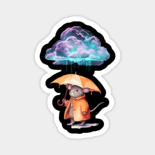 Whimsical Cloud Raining Mouse with Tent Magnet