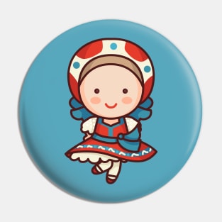 Cute Traditional Russian Folk Dancer Pin