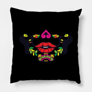 Dia De Los Muertos Sugar Skull Mask Valentina Pillow