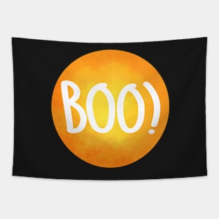 Boo! Orange watercolor Tapestry