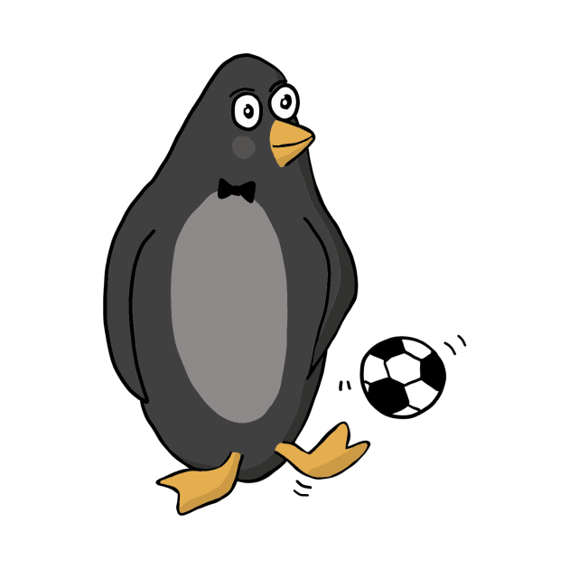 Cute Cartoon Soccer Penguin by gloobella